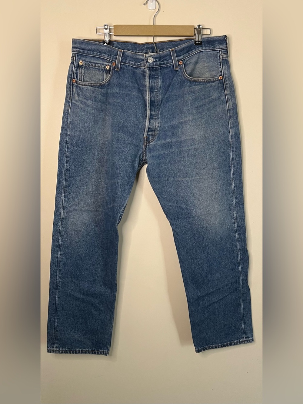 Vintage 90s 1997 USA Made Levi's 501 Button Fly Jeans Size 38x30 Fit 36x29